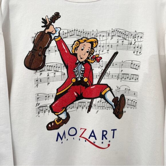 VTG 90s Mozart Salzburg Break Thru Sweatshirt Crewneck Composer Art Music XL - Picture 10 of 10